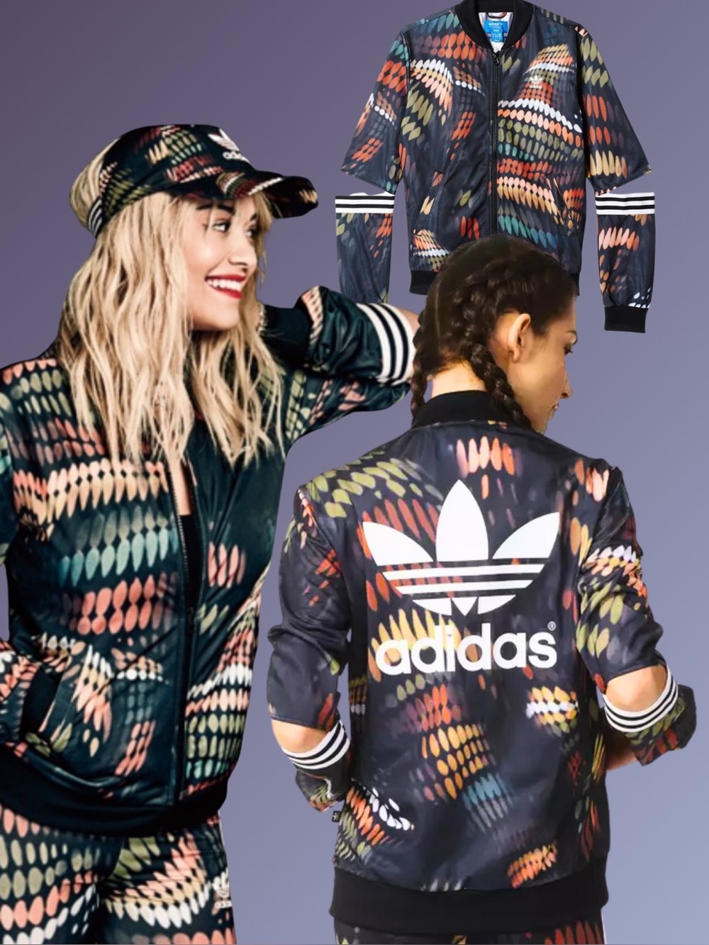 Adidas Originals x Rita Ora Trapeze Cut-Out Track Jacket Artistic Lights XS